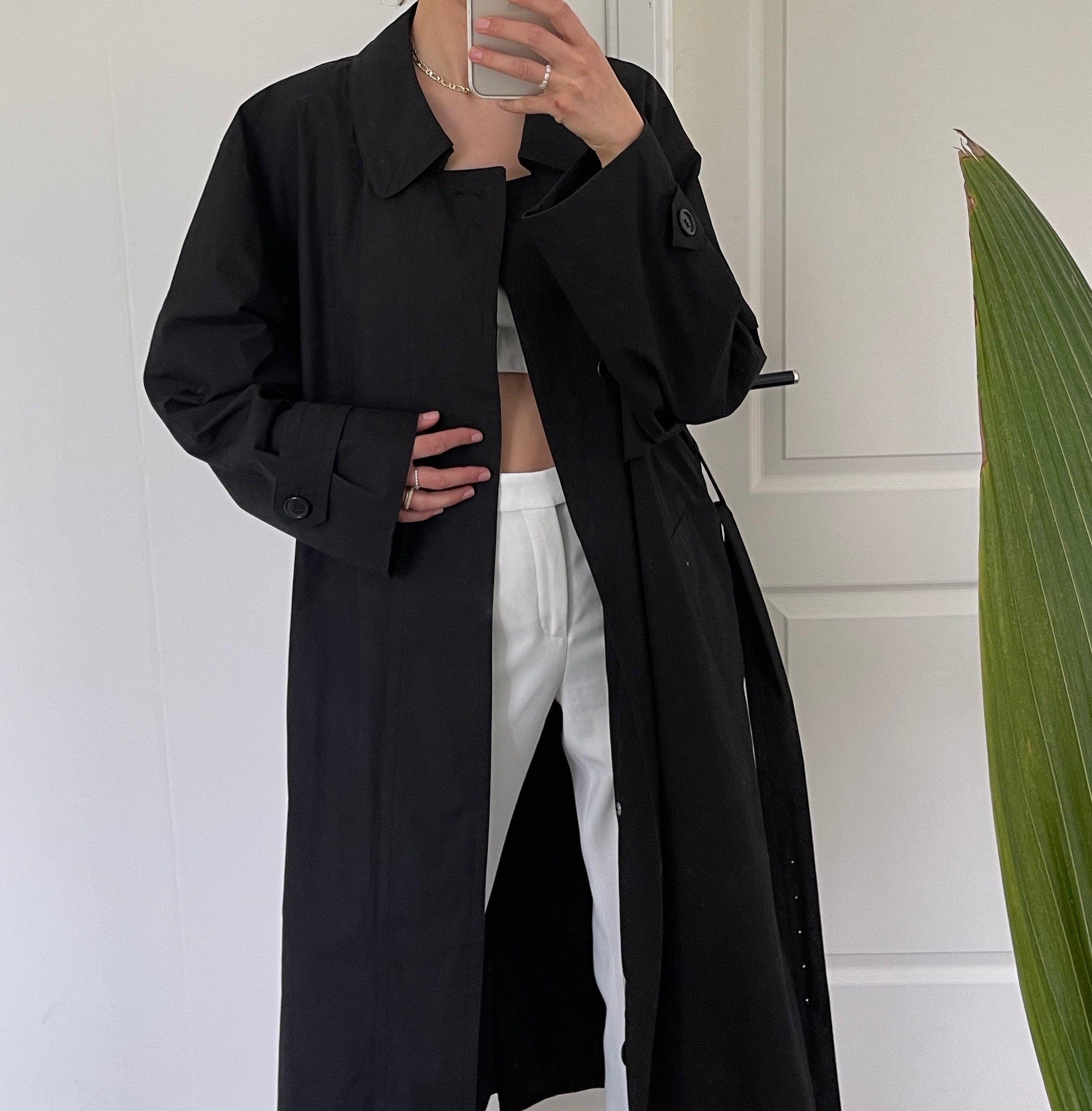 Vintage black sale trench coat